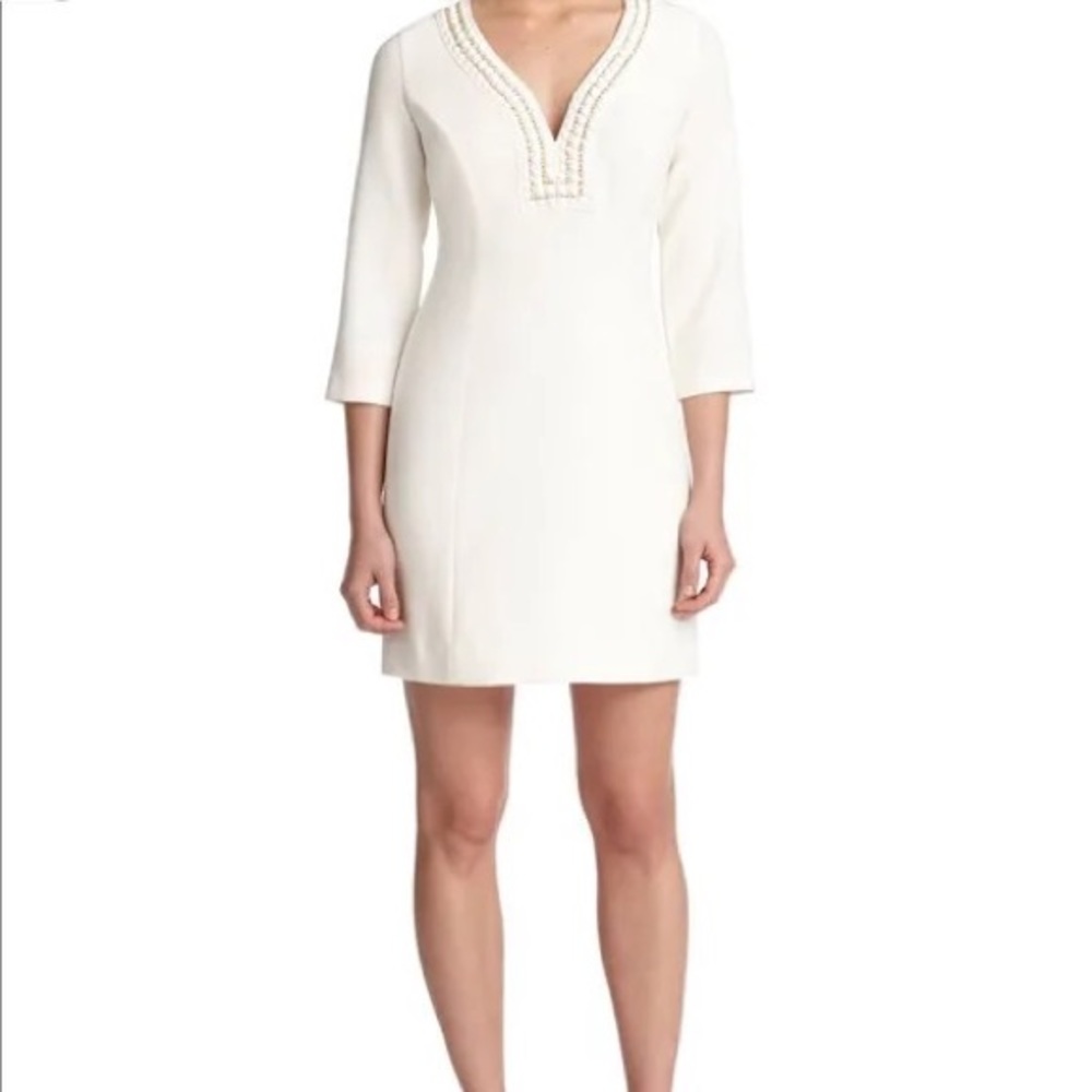 Lilly Pulitzer Women’s Bennett Shift Bead Jewel Dress Cameo White 2